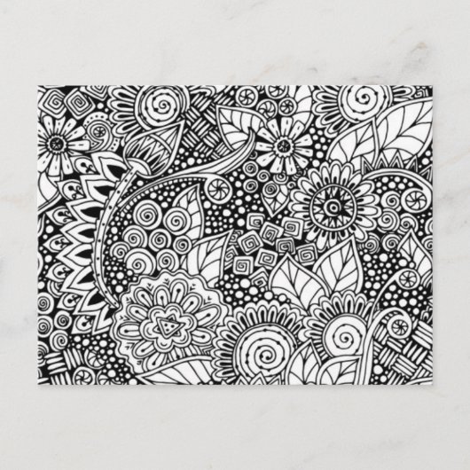 Etnisch Bloemen Geïnspireerd Briefkaart (Voorkant)