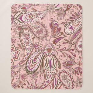 Etnisch Bloemen: Oriental Paisley Design. Sherpa Deken