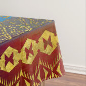 Etnisch Boho Golden Pattern op schilderde textuur Tafelkleed (Voorbeeld)