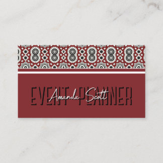 Etnisch Bourgondië Sindhi Ajrak Stam Patroon Visitekaartje