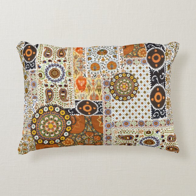 Etnisch digitaal Abstract: naadloos patroon Accent Kussen (Voorkant)