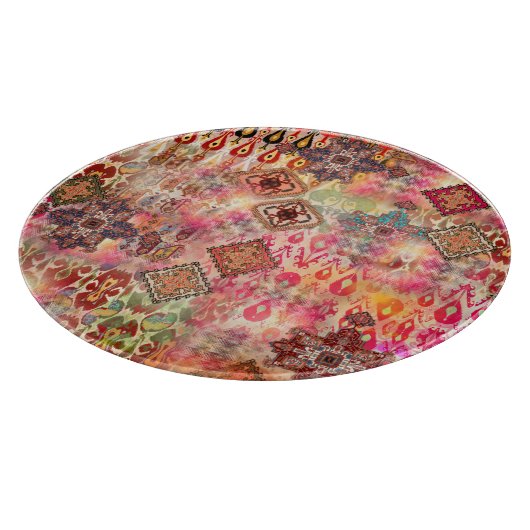 Etnisch Digitaal Abstract Naadloos Patroon Snijplank (Hoek)