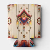 Etnisch Geometrisch Ikat Folklore Design. Blikjeskoeler (Achterkant)