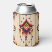 Etnisch Geometrisch Ikat Folklore Design. Blikjeskoeler (Blikje Achterkant)