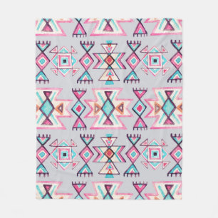 Etnisch geometrisch, waterverf stampatroon. fleece deken