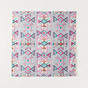 Etnisch geometrisch, waterverf stampatroon. wandkleed