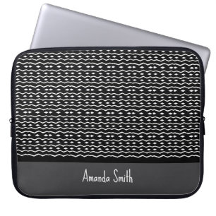 Etnisch, Geweldige zwart-wit patroon Laptop Sleeve