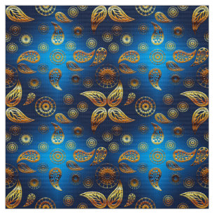 Etnisch gouden paisleypatroon. stof