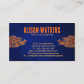 Etnisch handgetekend zon Ornament Visitekaartje (Achterkant)