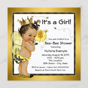 Etnisch Meisje Bijen Baby shower Kaart