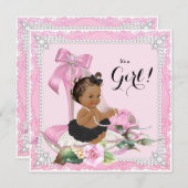 Etnisch Meisje Pearl High Heel Shoe Baby shower Kaart (Voorkant / Achterkant)