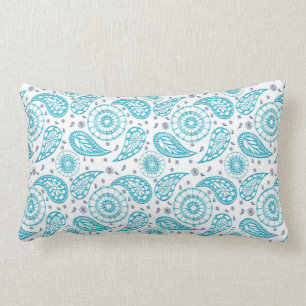 etnisch paisley blauwgroen patroon. kussen