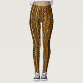 Etnisch patroon in bruine tinten leggings (Voorkant)