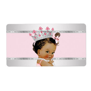 Etnisch Prinses Babyshower Waterfles Label