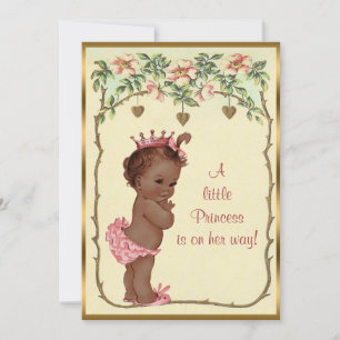 Etnisch Prinses Rozen & Harten Baby shower Kaart