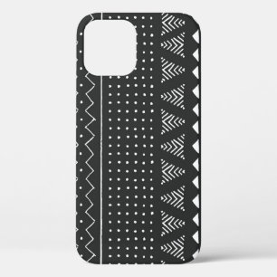 Etnisch stamverband: zwart wit patroon. iPhone 12 hoesje