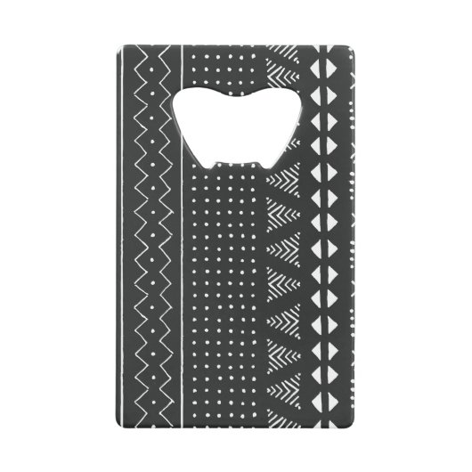 Etnisch stamverband: zwart wit patroon. kredietkaart flessenopener (Voorkant)