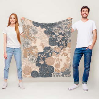 Etnisch Victoriaans bloemmotief  ontwerp Fleece Deken