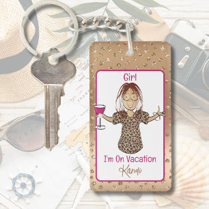 Etnisch Vrouwelijk Cartoonsouvenir Vakantie Grappi Sleutelhanger