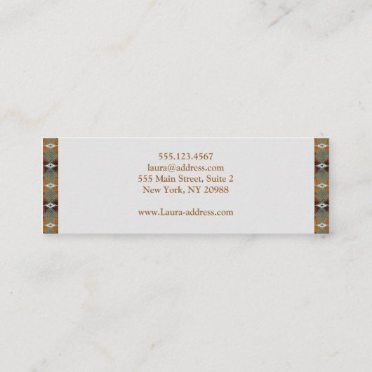 Etnisch zuidwestontwerp. Tekst. Mini Visitekaartje (Achterkant)