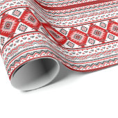 Etnisch zwart wit rood, Oekraïense motieven. Cadeaupapier (Rol Hoek)