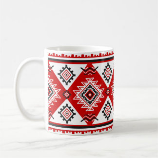 Etnisch zwart wit rood, Oekraïense motieven. Koffiemok