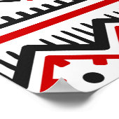 Etnisch zwart wit rood, Oekraïense motieven. Poster (Hoek)