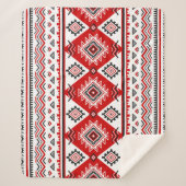 Etnisch zwart wit rood, Oekraïense motieven. Sherpa Deken (Voorkant)