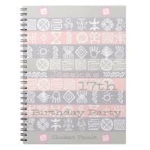 Etnische 17e Birthday Party Guest Book