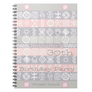 Etnische 30e Birthday Party Guest Book Notitieboek