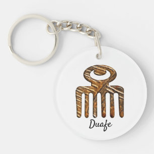 Etnische Adinkra-symbolen Duafe Sleutelhanger