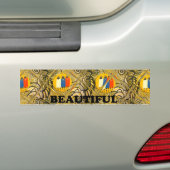 Etnische Afrikaanse Art Design Print: Mooie mensen Bumpersticker (Op auto)