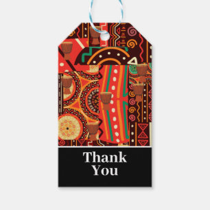 Etnische afrocentric Kente Tribal Pattern Cadeaulabel
