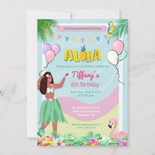 Etnische Aloha Luau Tropische Verjaardagsuitnodigi Kaart