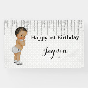 Etnische  Baby Diamonds Zilver Spandoek