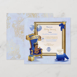 Etnische Baby Little Prince Crown Gold Royal Blue Kaart