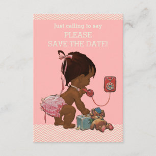 Etnische Baby op het Baby shower van de Telefoon s Save The Date