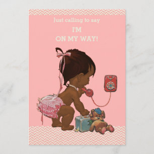  etnische Baby op telefoon Baby shower Chevrons Kaart