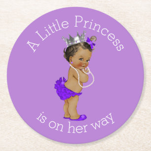  Etnische Baby shower Paars Ronde Kartonnen Onderzetter