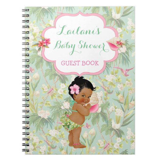 Etnische Baby Tropical Hawaiian Shower Gastenboek Notitieboek (Voorkant)