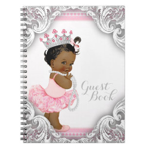 Etnische Ballerina Princess Baby shower Gastenboek Notitieboek