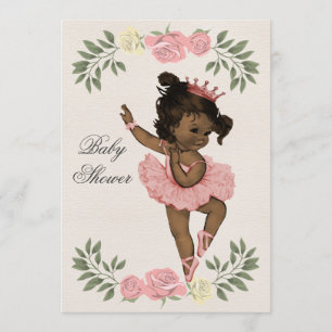 Etnische Ballerina Rozen Laurels Baby shower Kaart