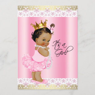 Etnische Ballerina Tutu Baby Meisje Shower Kaart