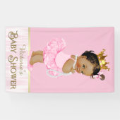 Etnische Ballerina Tutu Pearl Baby shower Spandoek (Horizontaal)