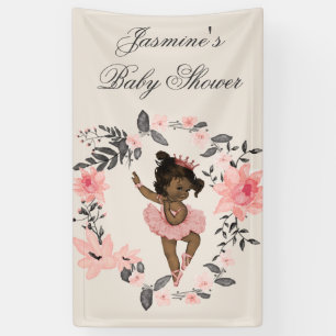 Etnische Ballerina Waterverf krans Baby shower Spandoek