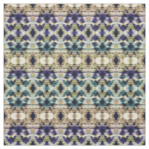Etnische blauwe, beige ikat stof