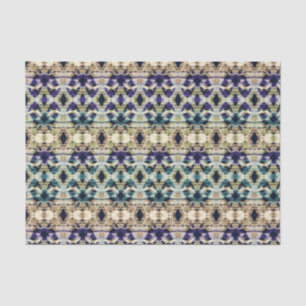 Etnische blauwe, beige ikat  tissuepapier
