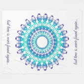 etnische blauwgroen mandala . Tekst. Fleece Deken (Voorkant (Horizontaal))