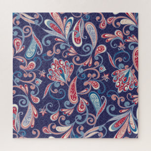 Etnische bloemen: Abstract oosters naadloos. Legpuzzel