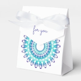 Etnische bloemen Turquoise Mandala. Bedankdoosjes